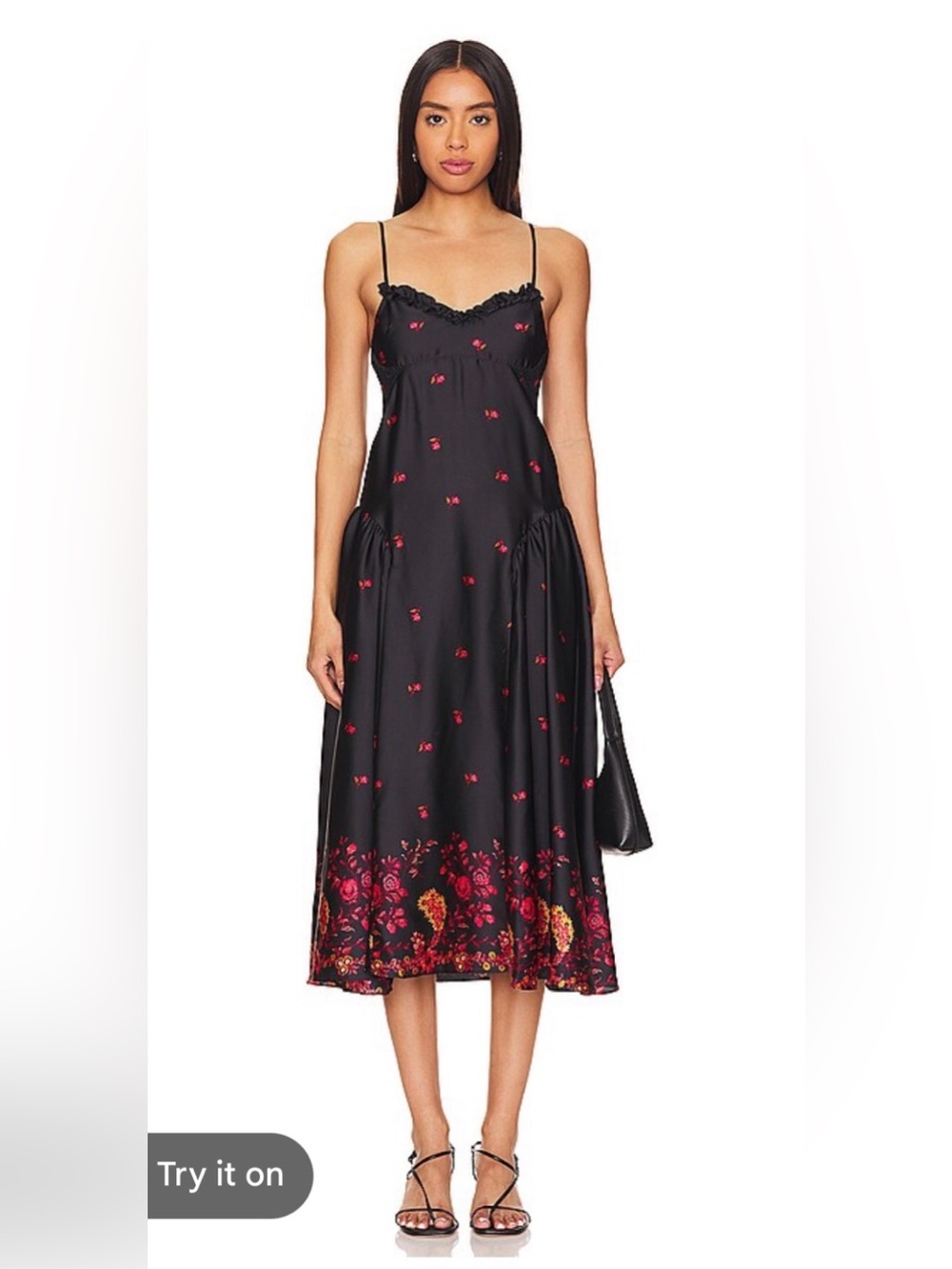 NWT Free People On My Own Floral Satin Dress Nightgown